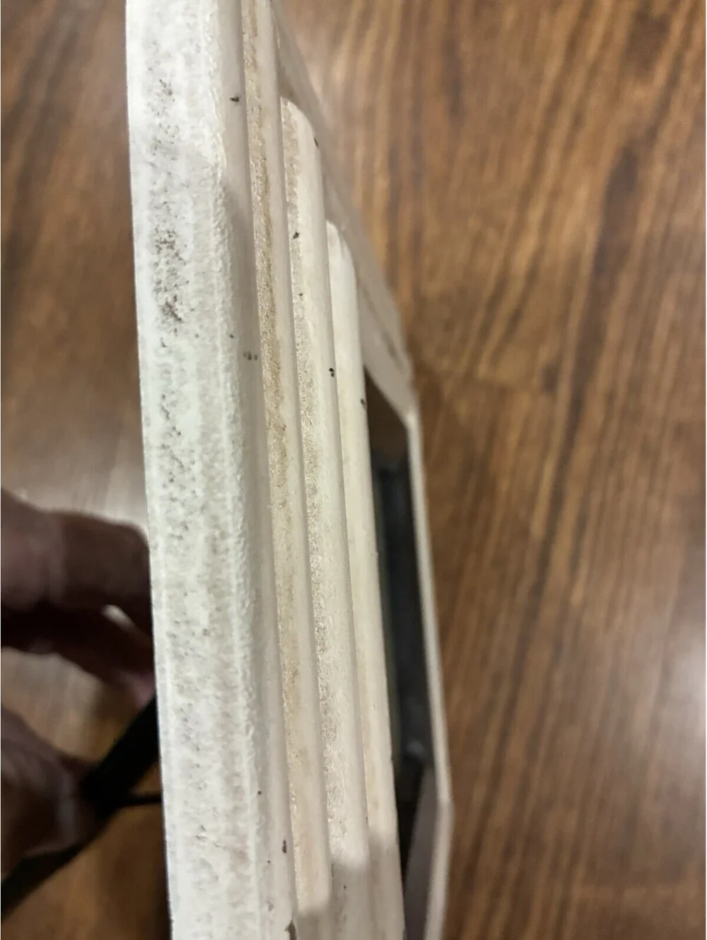 Vintage Distressed White & Black Wood Square Picture Frame (4x4)